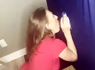 Brandi's first gloryhole adventure ends with BBC stranger's deep impregnation creampie