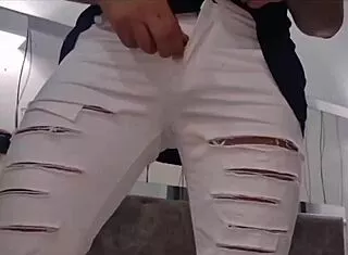 Adora Rubs Cock on Bed, Fingers Ass, Explosive Cumshot Closeup