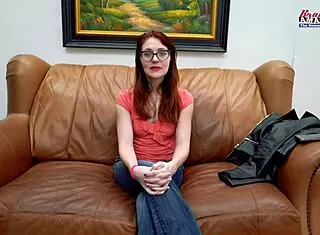 Wanna see horny nerd ginger Dezi Rae finger pussy deepthroat cock?