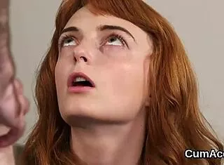 feisty babe gulps down every jizz drop after facial blast