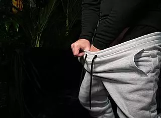 Huge cock explodes condom cum drinks piss