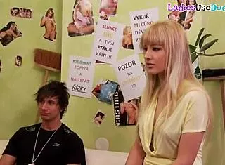 Strapon Dominas Peg Guys in Kinky Lingerie Threesome