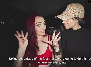 Colombian milf plays naughty street game bent over with friend outdoors