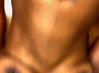 Dripping Wet Ebony Amateur Rides Muscular Bodybuilder on Desk