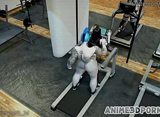 Shemales Gym Threesome Pounds Brunette Ass Hard