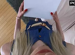 Naughty babysitter slurps big cock POV to keep her job tight.