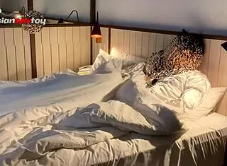 petite asian teen wakes up horny for sensual shaved pussy licking cowgirl ride