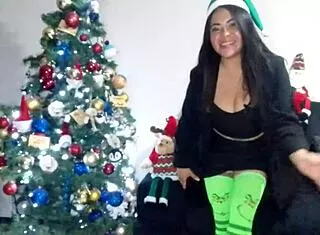 hey sexy grinch slave with huge tits flashes her fat ass outside