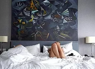 omg beauty passionbunny masturbates her natural tits quietly next to sleeping boyfriend on cam