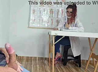 nurse gets risky public handjob cum in mouth
