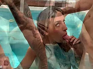 we're drilling lifeguard's tight pussy raul's bud threesome