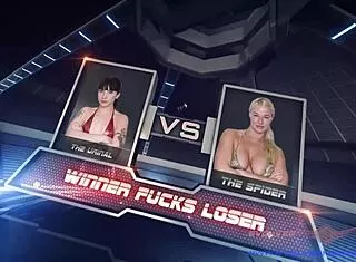 london river pins charlotte sartre in busty lesbian wrestling domination