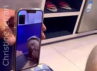 hotwife gets fucked hard by stud while hubby watches video call 😈 creampie finish!