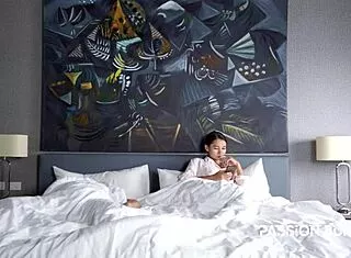 omg beauty passionbunny masturbates her natural tits quietly next to sleeping boyfriend on cam