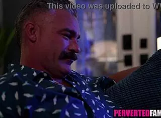 Teen stepdaughter takes daddy's cock bent over on birthday