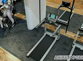 Shemales Gym Threesome Pounds Brunette Ass Hard