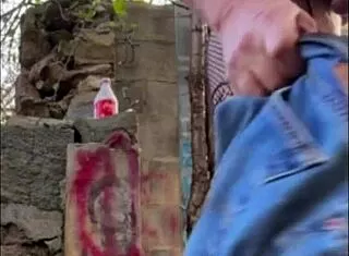 exhibitionist slut squirts flashing public toilet live!