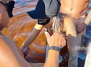dhihotwife gettin fucked like a slut by two black guys in public rio with hubby watchin