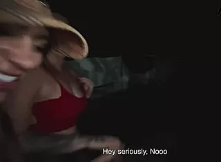 Colombian milf plays naughty street game bent over with friend outdoors