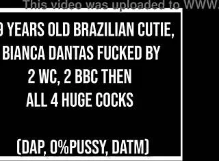Brazilian Cutie Bianca Dantas Takes 2 Wc 2 Bbc Dap Gapes