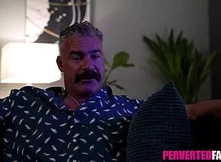 Teen stepdaughter takes daddy's cock bent over on birthday