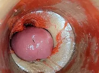 Camera Deep Inside Oiled Tight Pussy Captures Huge Creampie ASMR