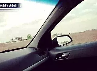 Naughty Adeline's Sloppy Car Blowjob Swallows Neighbor's Huge Cum Load