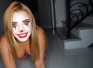 agatha vega as creepy clown ripped fucked hard by christian clay!