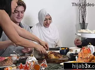 muslim girlfriend meet parents turns into wild fuck fest!