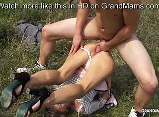 wanna see granny deepthroat young cock then get fucked on grass?
