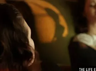 No panties under black stockings as brunette fingers hairy clit to orgasm!