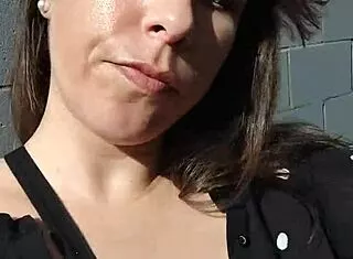 Kelly kendrick's big tits spill out smoking cigs outdoors