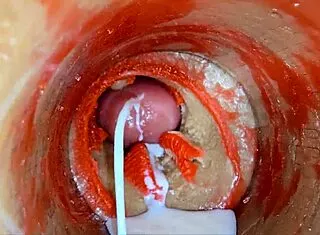 Camera Deep Inside Oiled Tight Pussy Captures Huge Creampie ASMR
