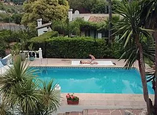 fucking tru kait hard on pool terrace balcony doggystyle spanking rooftop