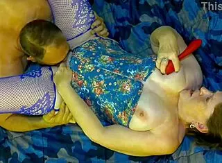 granny del flors surrenders to double cum orgasms