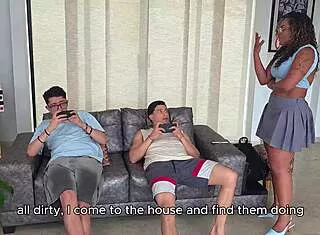 stepmom, your nerdy best friend's huge cock fills my wet pussy and mouth with cum!