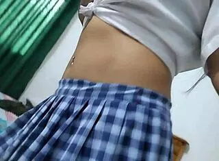 this 40 year old milf dresses like student slurps dildo like slut