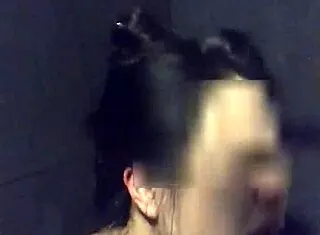 ASIAN SLUT WIFE rams DILDO VIBRATOR deep in SHOWER gym solo petite puffy nipples