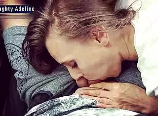 Naughty Adeline's Sloppy Car Blowjob Swallows Neighbor's Huge Cum Load