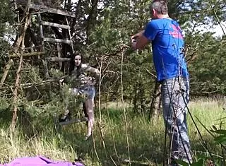 pure innocent czech brunette deepthroats hard in hidden woods public cheat fuck