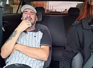 driver catches passenger jerking