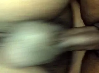 ebony milf crams monster cock all into wet pussy