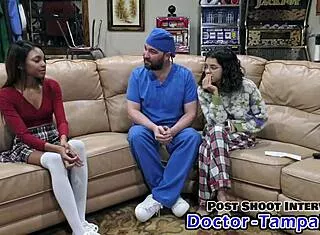 Dr Tampa Tests Solana's Shaved Pussy