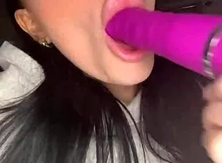 horny british teen squirts in solo webcam toy play