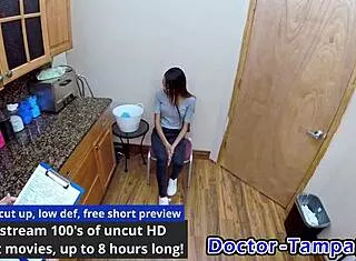 Dr Tampa Tests Solana's Shaved Pussy