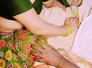 indian maid's huge boobs bounce in dirty saree fuck with owner!