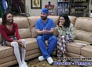 Dr Tampa Tests Solana's Shaved Pussy