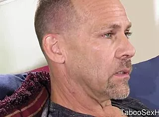 stepdad forces young teen to deepthroat his raging cock angrily