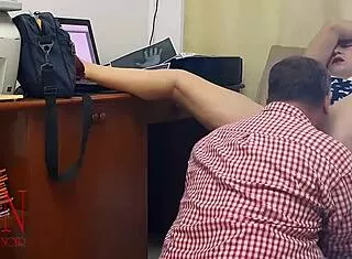 Boss Lady Forces Employee Pussy Lick in Hidden Office Femdom Domination