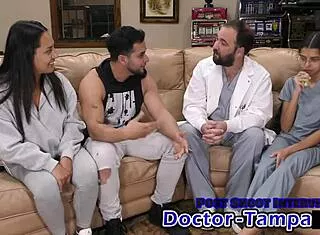 dr tampa gyno exams mia's latex pussy up close with xander